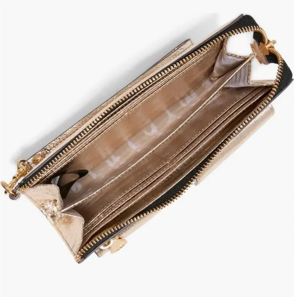 Aimee Kestenberg Saddle Up Leather Wristlet Crinkled Gold